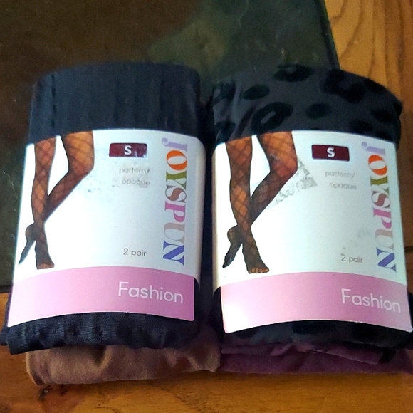 Black and Gray Patterned Tights -maroon, Brown- 2 Pair Pack X 2 Packages. Size S - Picture 1 of 5